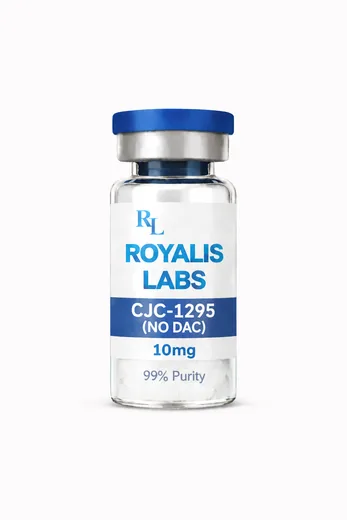 Royalis research vial labelled CJC-1295 NO DAC (10mg), batch JAN-151617
