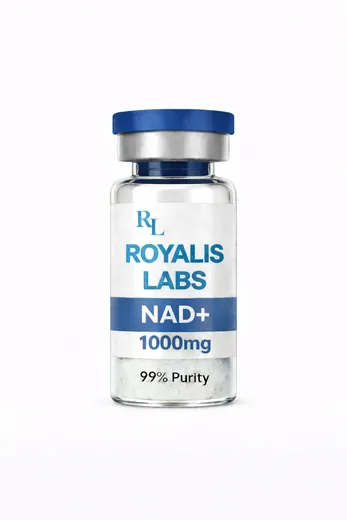 Royalis research vial labelled Nad+ (1000mg), batch JAN-151694